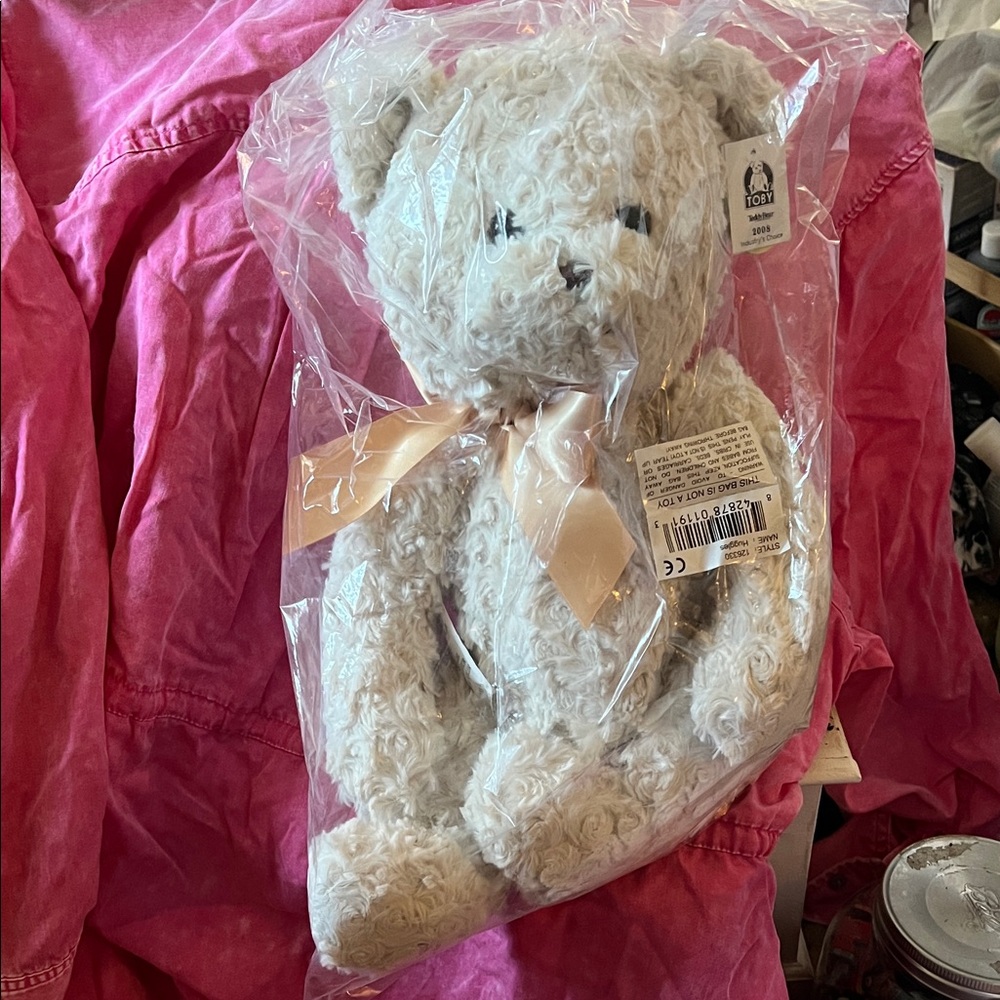 Toby Teddy Bear Soft Plush Teddy Bear with Ribbon never been played with